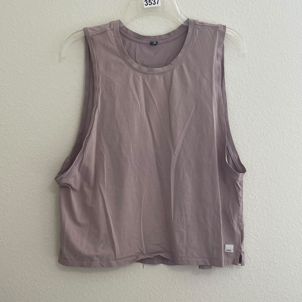Vuori Feather Tank Top Dusty Rose Mauve Activewear Relaxed Crop VW1018 Large